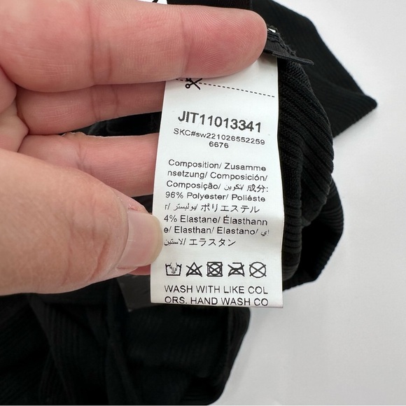 Shein Jumpsuit Women Medium NEW Black Ribbed Knit Long Sleeve Open Back Sxy - Picture 10 of 15